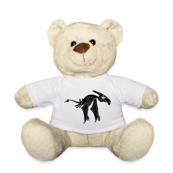 Schwarzer fliegender Dinosaurier - Teddy - Weiß - Vorne