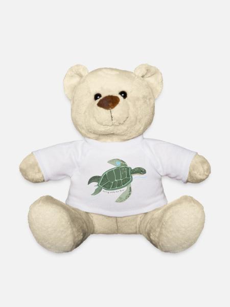 Heart Turtle: River of Tranquility - Teddy Bear - white