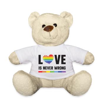 LGBT Pride Month - Love is Never Wrong - Teddy Bear - white - Front