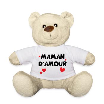 Maman d'Amour - Mother's Day - Teddy Bear - white - Front