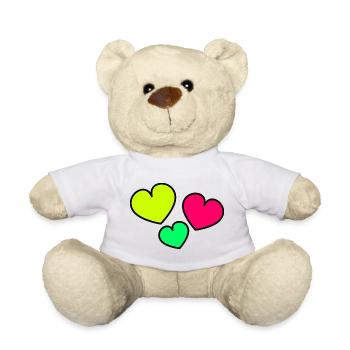 MOM. MOTHER'S DAY. HEART. HAPPY BIRTHDAY - Teddy Bear - white - Front