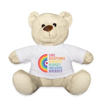 LGBT Pride Month - Liebe. Akzeptanz. Freundlichkeit - Teddy - Weiß - Vorne