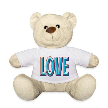 LOVE 3D-Ausschnitt - Teddy - Weiß - Vorne