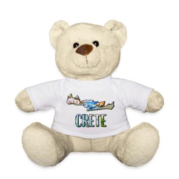 Aquarell Landkarte Kreta - Teddy - Weiß - Vorne