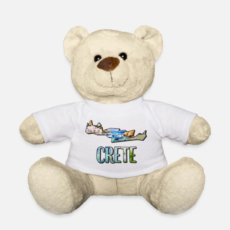 Aquarell Landkarte Kreta - Teddy - Weiß