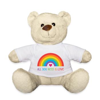 LGBTQ Pride Month - All You Need is Love - Teddy Bear - white - Front