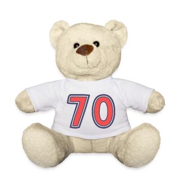 70. 70 ANS. 70e ANNIVERSAIRE. ANNIVERSAIRE 70 ANS. - Nounours - blanc - Devant