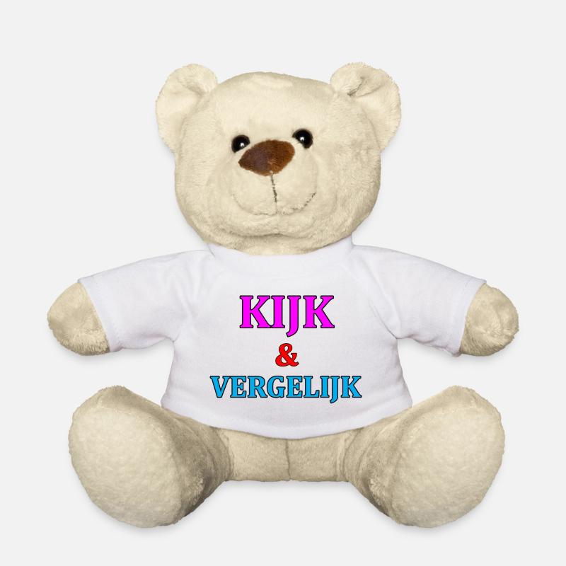 Look & Compare Motivation Print - Teddy Bear - white