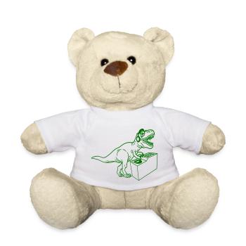 Cool Dino DJ T. Rex Dinosaure Party Club Musique - Nounours - blanc - Devant
