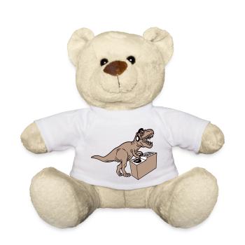 Cool Dino DJ T. Rex Dinosaure Party Club Musique - Nounours - blanc - Devant