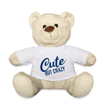 Mignon mais fou - Citation cool - Doux mais fou - Nounours - blanc - Devant