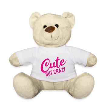 Mignon mais fou - Citation cool - Doux mais fou - Nounours - blanc - Devant