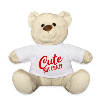 Mignon mais fou - Citation cool - Doux mais fou - Nounours - blanc - Devant