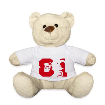 Moto 81 motard - Nounours - blanc - Devant