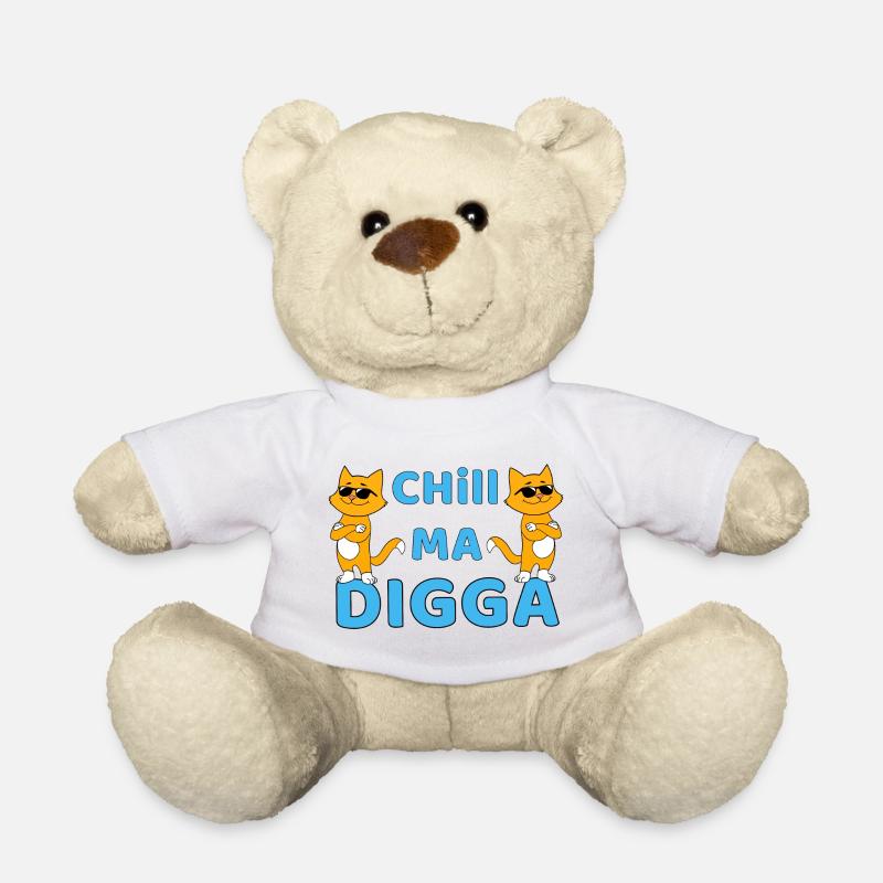 Chill ma Digga - chat drôle avec des lunettes de soleil - Nounours - blanc