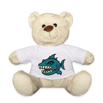 Piranha Bande dessinée Poisson - Nounours - blanc - Devant