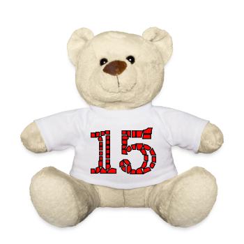 15. 15 YEARS. 15th ANNIVERSARY. 15 YEAR ANNIVERSARY. - Teddy Bear - white - Front