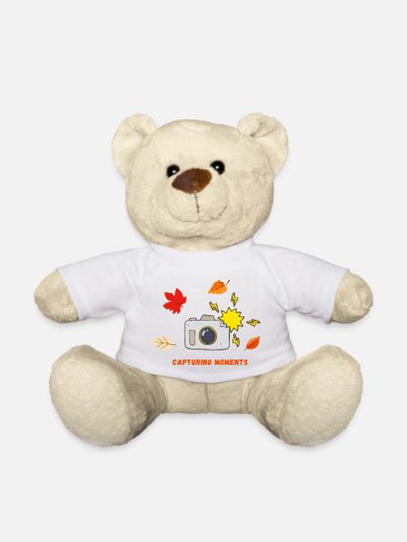 Autumn is Here - Teddy Bear - white