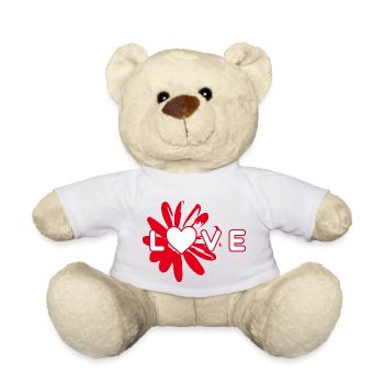 LOVE design with heart - Teddy Bear - white - Front