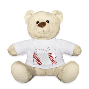 Baseball in der Pennsylvania State Landkarte PA - Teddy - Weiß - Vorne