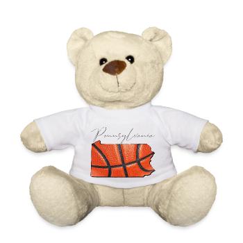 Basketball in Pennsylvania State Map PA - Teddy Bear - white - Front