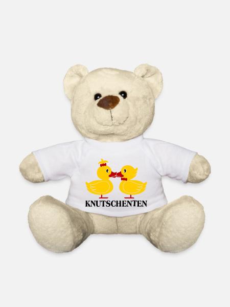 Die KnutschEnten (Enten) Spruch - Teddy - Weiß