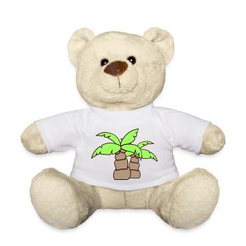 2 Palmen Insel Baum Strand Urlaub Kokosnuss Meer - Teddy - Weiß - Vorne