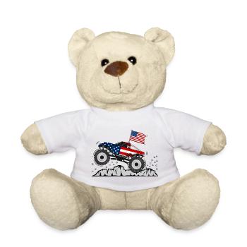 Monstertruck USA Flagge - Teddy - Weiß - Vorne