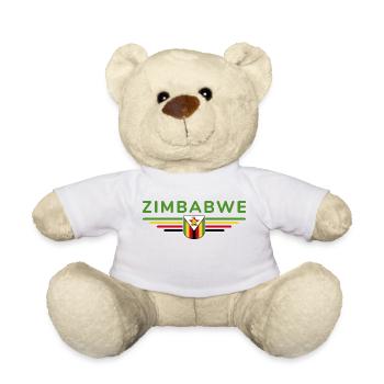Simbabwe T-Shirt für Afrika-Fans - Teddy - Weiß - Vorne