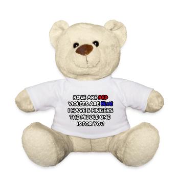 Rosa ist rot, Veilchen ist blau... Humor, Spaß # - Teddy - Weiß - Vorne