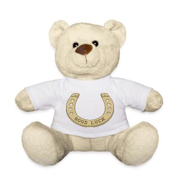 Cool Horseshoe for Lucky Days - Teddy Bear - white - Front