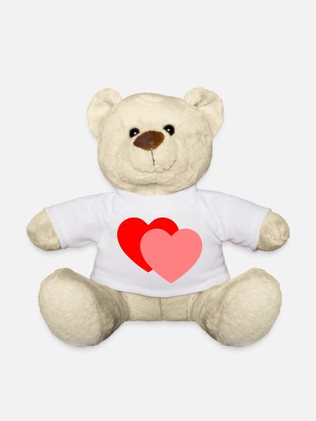 2 Hearts - Teddy Bear - white