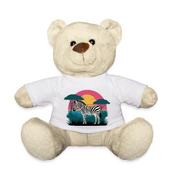 Sunset Zebra - Teddy Bear - white - Front