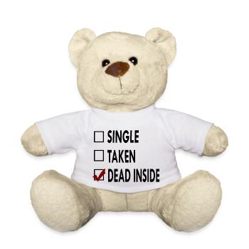 SINGLE noir blanc DEAD - Nounours - blanc - Devant