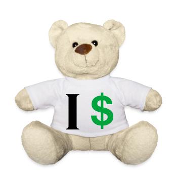 Lettre i dollar - Nounours - blanc - Devant