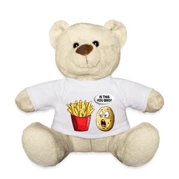 Funny French Fries French Fries Potato - Teddy Bear - white - Front