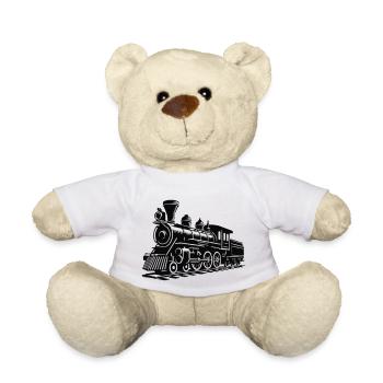 Locomotive Train - Teddy Bear - white - Front