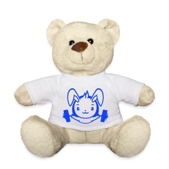 Bunny Bodybuilder Gym Muscles Fort Fitness Poids - Nounours - blanc - Devant