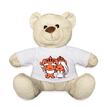 Lapin Roi Couronne Reine Couple Ruler Amour - Nounours - blanc - Devant