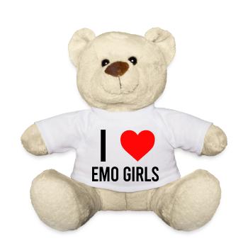 J’adore les filles emo - Nounours - blanc - Devant