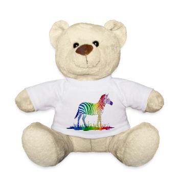 Regenbogen Zebra - Teddy - Weiß - Vorne