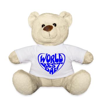World’s Best Dad – One of a Kind - Teddy Bear - white - Front