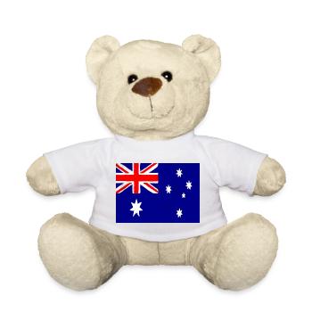 Flag of Australia – Symbol of Pride and National Unity - Teddy Bear - white - Front