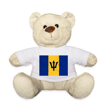 Drapeau de la Barbade - Nounours - blanc - Devant