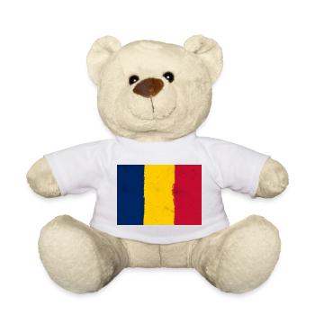 Flag of Chad - Teddy Bear - white - Front