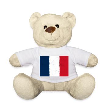 Flagge Frankreichs – Stolz der Trikolore - Teddy - Weiß - Vorne
