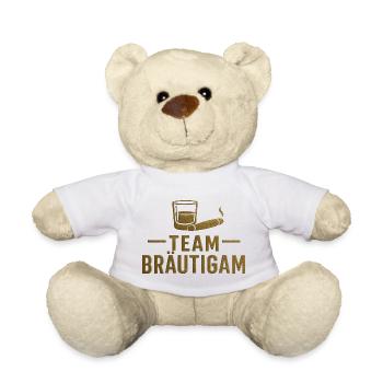 Bräutigam Team Gold Glanz - Teddy - Weiß - Vorne