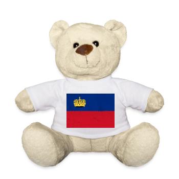 Flagge von Liechtenstein - Teddy - Weiß - Vorne