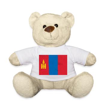 Drapeau de la Mongolie - Nounours - blanc - Devant