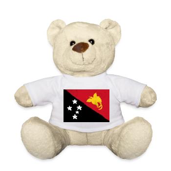 Drapeau de la Papouasie-Nouvelle-Guinée - Nounours - blanc - Devant